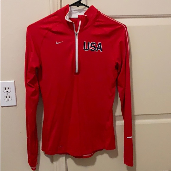 Nike Other - Nike Dri-Fit USA Red Quarter ZIP